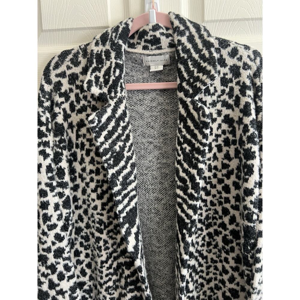 SINCERELY JULES Animal Print Knit Open Front Maxi Length Duster Cardigan XL NWT - Picture 3 of 9